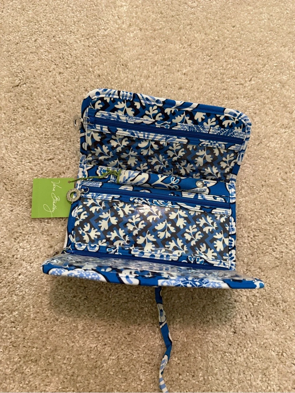 Vera Bradley Blue Lagoon Jewelry Roll NWT